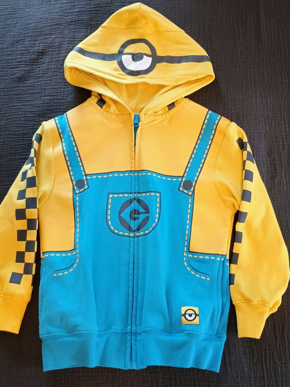Minion Yellow & Teal Zip Hoodie for Kids